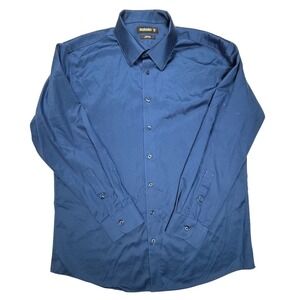 Murano Mens Stretch Dress Shirt Blue Long Sleeve Button Down 16.5 33 TAV2404